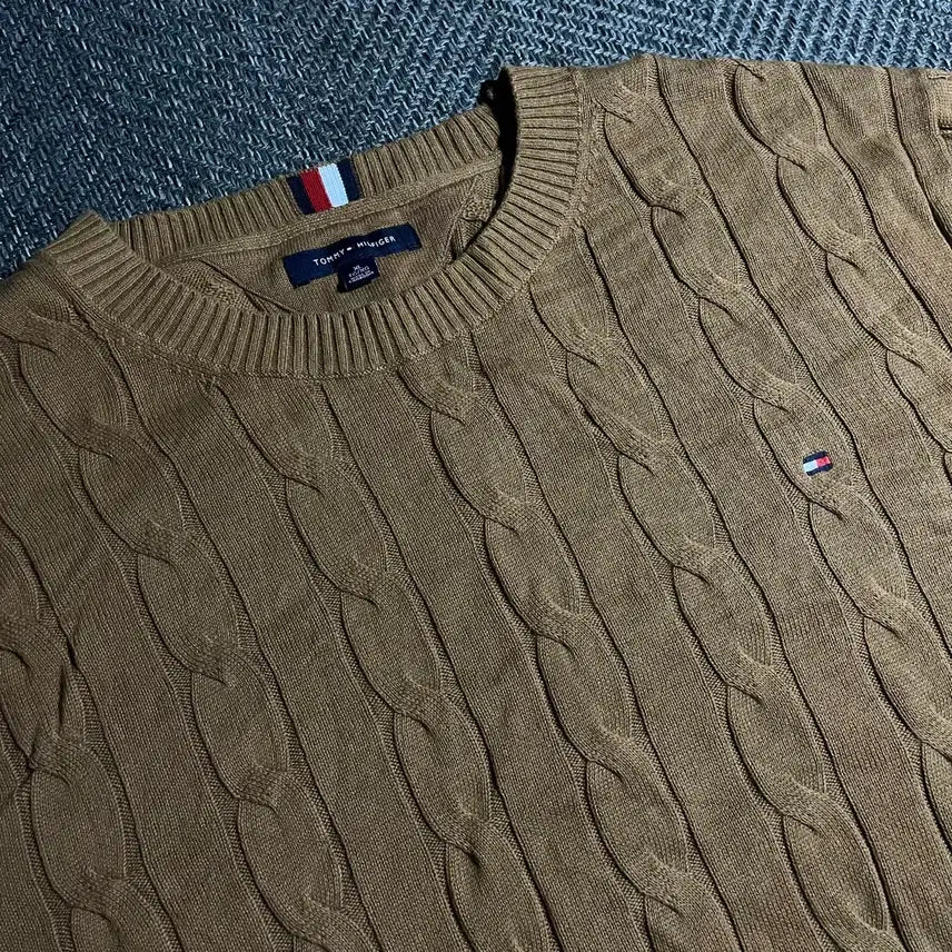 [BUNJANG] Tommy Hilfiger Cable Knit Cotton Sweater XL / [XL] TOMMY HILFIGER 타미힐피거 꽈배기 코튼 니트