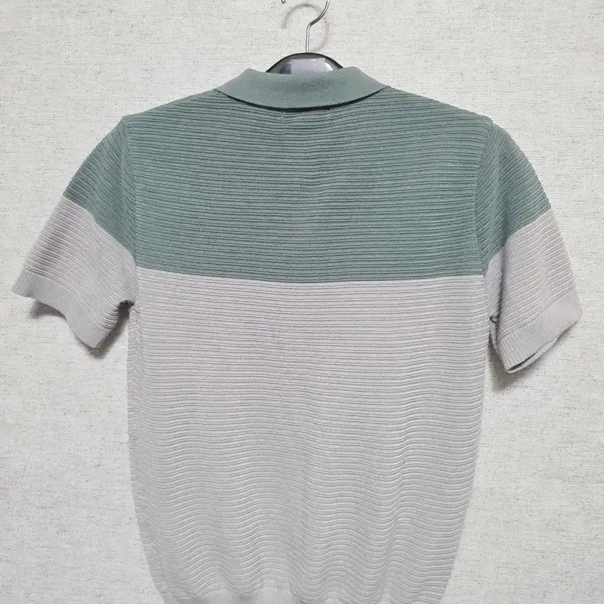 [BUNJANG] Cremieux Two-Tone Short-Sleeve Knit Polo Shirt / 크레뮤 반팔 카라 니트 투톤 100