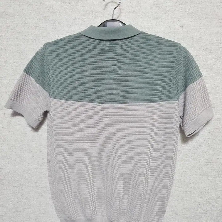 [BUNJANG] Cremieux Two-Tone Short-Sleeve Knit Polo Shirt / 크레뮤 반팔 카라 니트 투톤 100