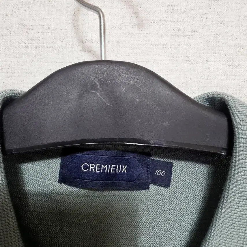 [BUNJANG] Cremieux Two-Tone Short-Sleeve Knit Polo Shirt / 크레뮤 반팔 카라 니트 투톤 100