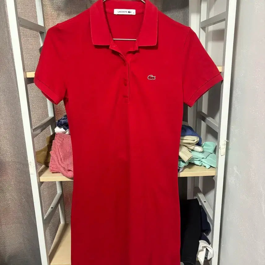 [BUNJANG] Lacoste Red Dress Size 36 / 라코스테  레드 36사이즈 원피스