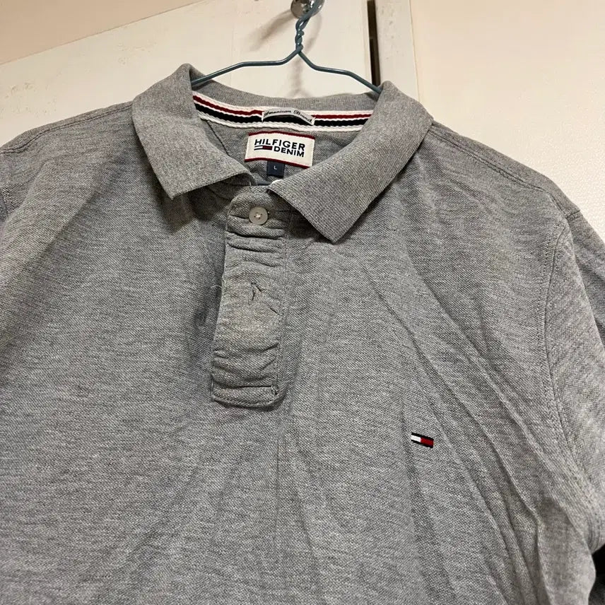 [BUNJANG] Tommy Hilfiger Denim Grey Short Sleeve Polo T-Shirt L / 타미힐피거 데님 그레이 반팔 카라티