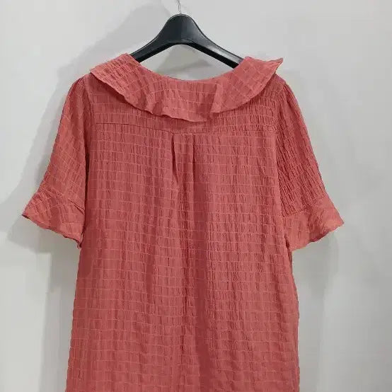 [BUNJANG] OZOC Ribbon Short Sleeve Blouse Coral Pink / OZOC 리본블라우스 코랄 핑크 반팔 블라우스
