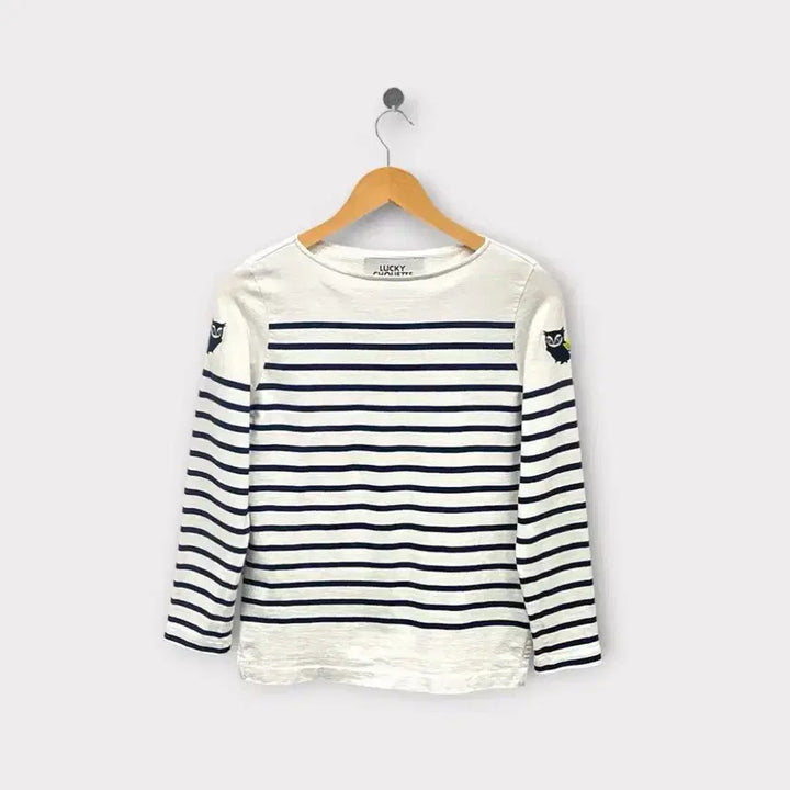 [BUNJANG] Lucky Chouette Striped Long Sleeve T-Shirt (Size S) / 럭키슈에뜨 스트라이프 긴팔 티셔츠 S
