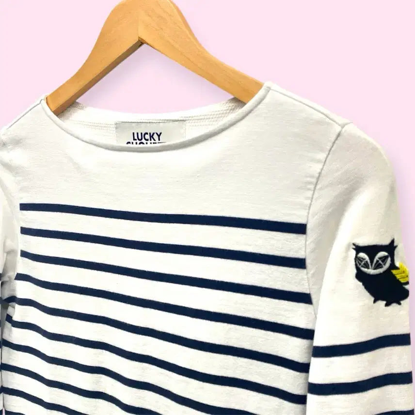 [BUNJANG] Lucky Chouette Striped Long Sleeve T-Shirt (Size S) / 럭키슈에뜨 스트라이프 긴팔 티셔츠 S
