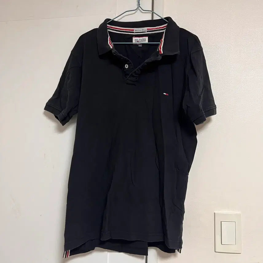 [BUNJANG] Tommy Hilfiger Black Short Sleeve Polo T-Shirt L / 타미힐피거 블랙 반팔 카라티 L
