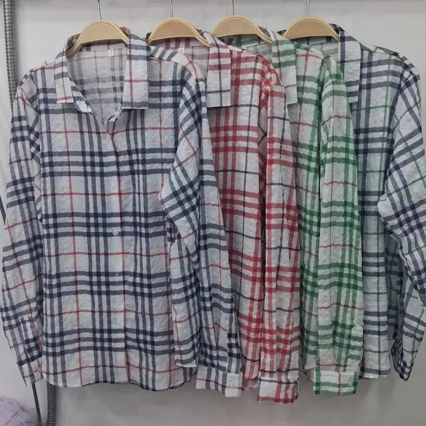 [BUNJANG] Asa Cotton Check Pattern Shirt / 아사면 남방