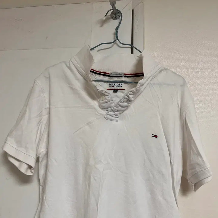 [BUNJANG] Tommy Hilfiger Denim White Short-Sleeve Polo T-Shirt Size M / 힐피거 데님 화이트 반팔 카라티 M