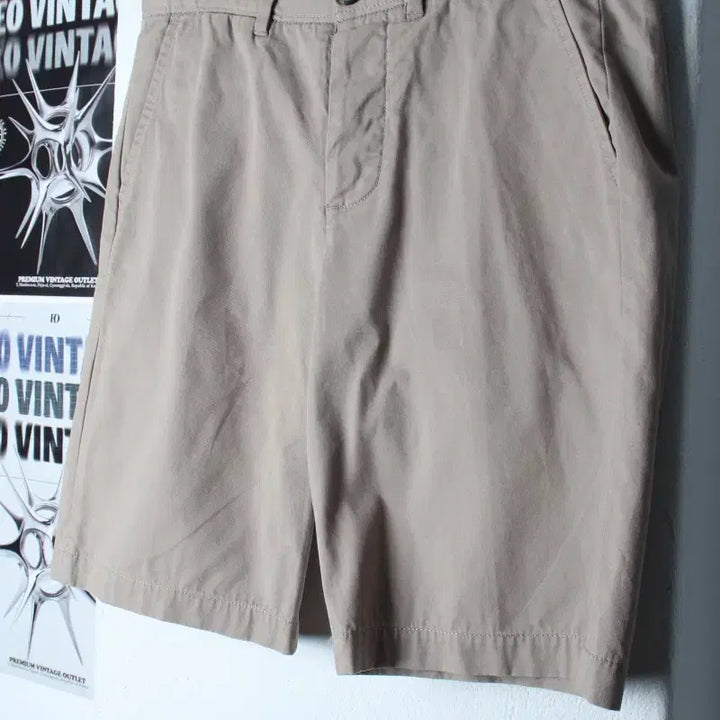 [BUNJANG] All Saints Beige Cotton Plain Shorts / (S-M) 올세인츠 반바지 팬츠 베이지 면 무지-2582