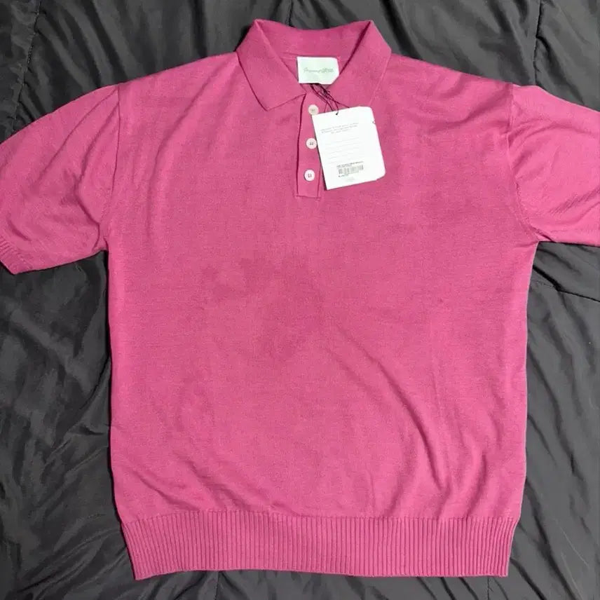 [BUNJANG] Preserved Station Short Sleeve Knit Polo Shirt Pink L / 프리저브드 스테이션 반팔 카라 니트 핑크 L 새상품