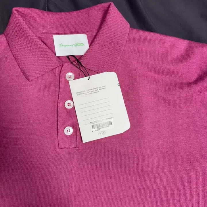 [BUNJANG] Preserved Station Short Sleeve Knit Polo Shirt Pink L / 프리저브드 스테이션 반팔 카라 니트 핑크 L 새상품