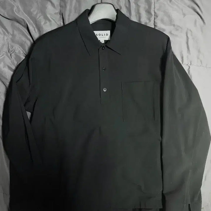 [BUNJANG] Solid Homme Black Half Shirt Size 48 / 솔리드옴므 블랙 하프 셔츠 48