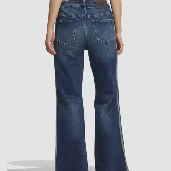 [BUNJANG] Adidas Denim Wide Pants with 3-Stripes, Size 28 / 아디다스 데님 와이드 팬츠 3선 28