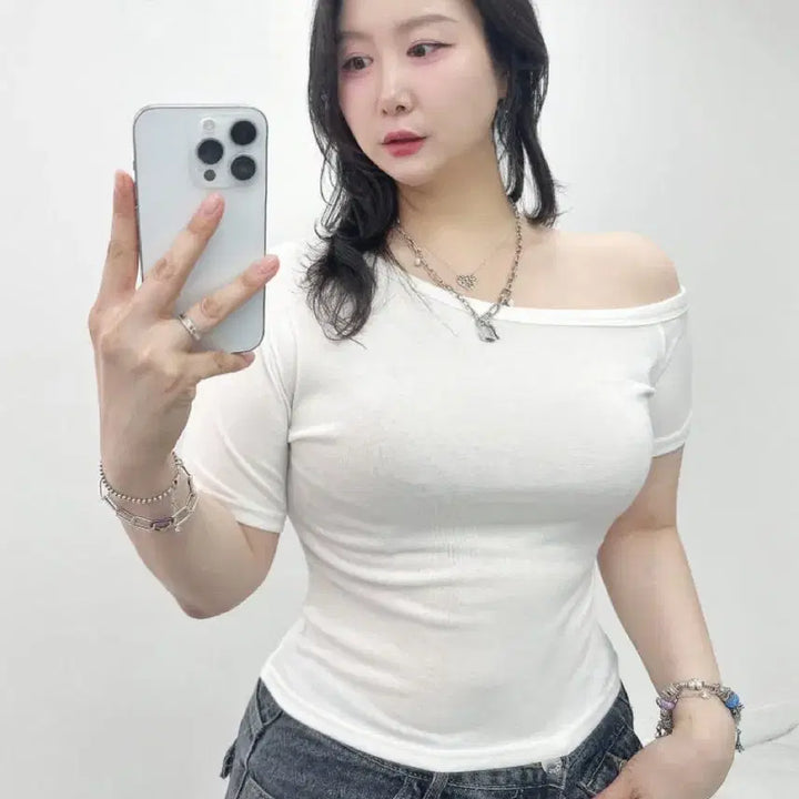 [BUNJANG] Simple One-Off Double-Sided Slim Fit Short Sleeve T-Shirt (Plus Size Available, 55-77) / 새상품 심플 원오프 양면 슬림핏 반팔 티셔츠 빅사이즈 가능 55-77