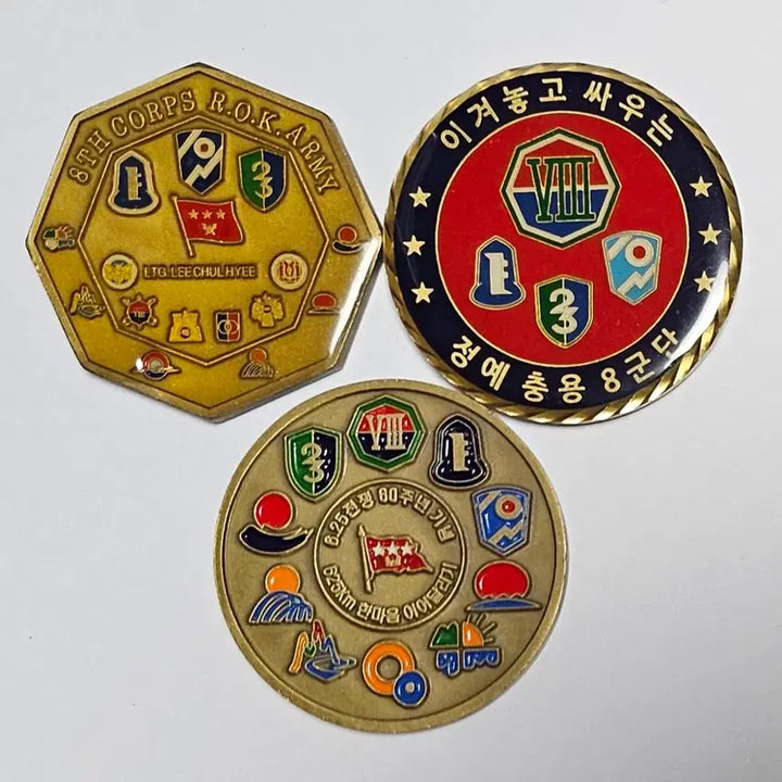 [BUNJANG] 8th Army Commemorative Coin 3-Set / 8군단 기념 코인 3종 세트