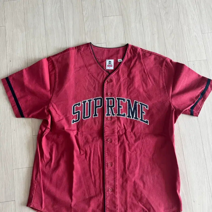[BUNJANG] Supreme x Timberland Baseball Jersey Red (XL) / 슈프림 팀버랜드 베이스볼 저지레드(XL)팜