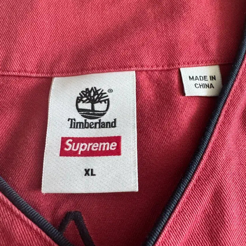 [BUNJANG] Supreme x Timberland Baseball Jersey Red (XL) / 슈프림 팀버랜드 베이스볼 저지레드(XL)팜