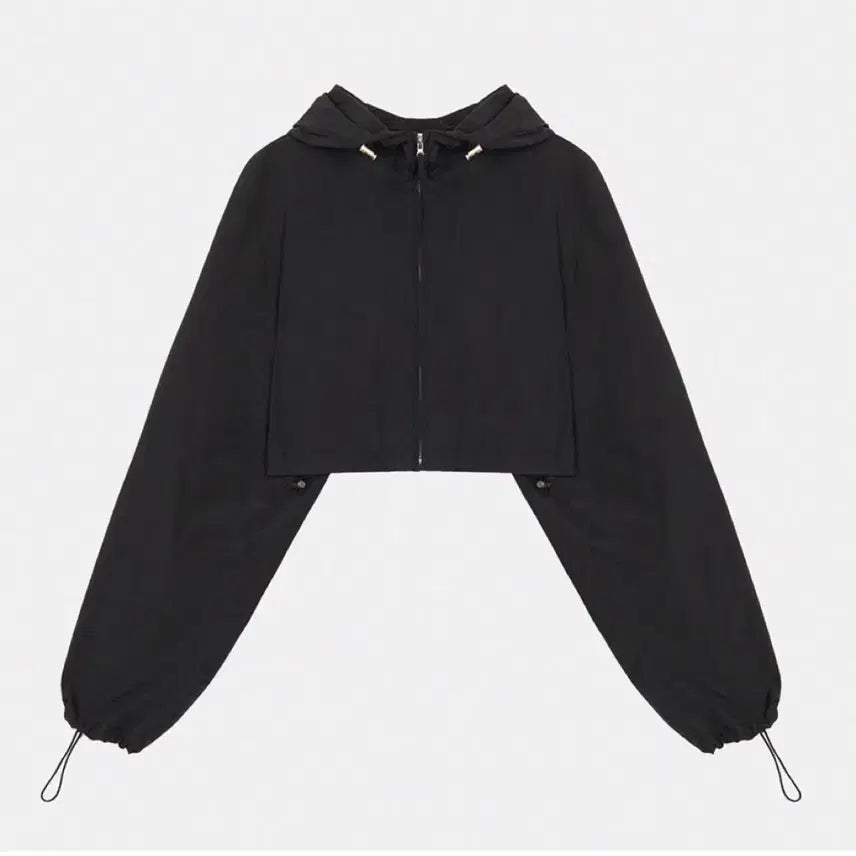 [BUNJANG] Hooded Windbreaker Jacket (Black) / 후드 윈드브레이커 자켓 (블랙)