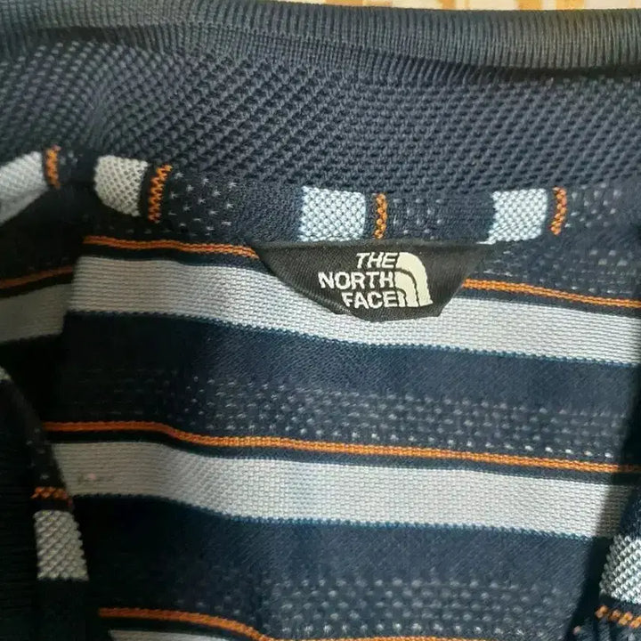 [BUNJANG] The North Face Striped Short-Sleeve Polo T-Shirt - Size L / 노스페이스 스트라이프 반팔 폴로티셔츠 L