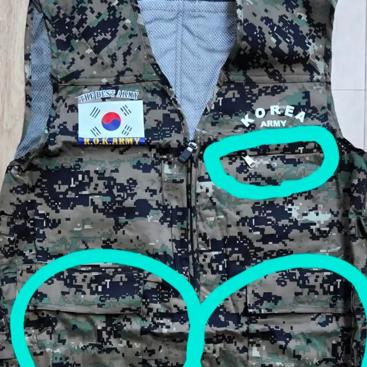 [BUNJANG] Unused Korean Army Ice Vest (L, fits 90-100) / 미사용 한국 육군 아이스조끼 L사이즈 (90~100정도) (줄자사진