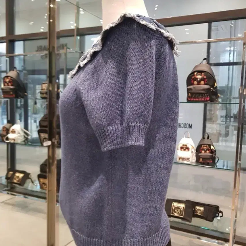 [BUNJANG] Moschino Boutique Denim Frill Knit (Blue) / 모스키노 부티크 데님 프릴 니트(블루)