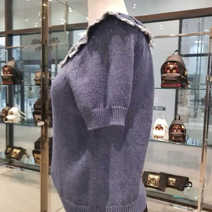 [BUNJANG] Moschino Boutique Denim Frill Knit (Blue) / 모스키노 부티크 데님 프릴 니트(블루)