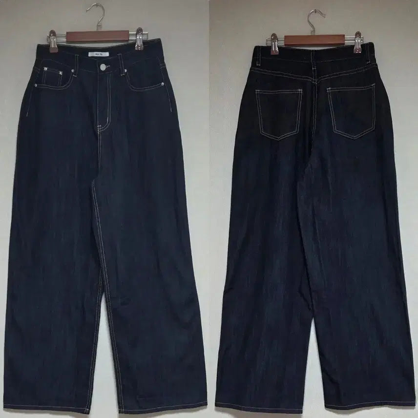 [BUNJANG] Raw Indigo Wide Denim Pants / 생지 진청 와이드 데님