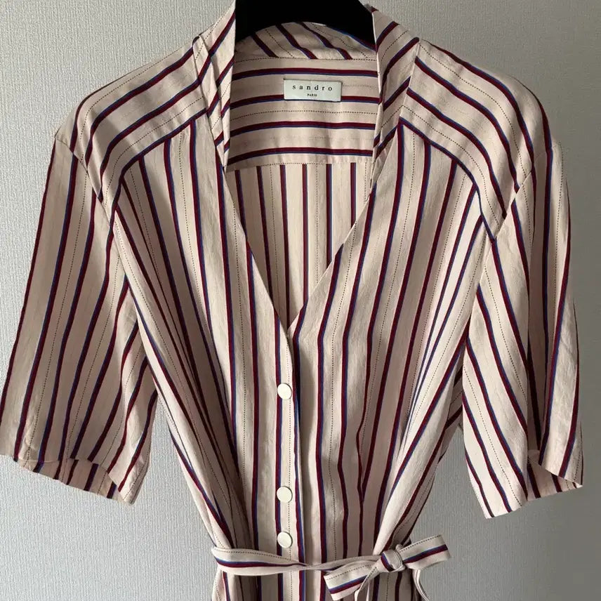 [BUNJANG] Sandro Stripe Shirt Dress Size 34 / 산드로 Sandro 스트라이프 셔츠 원피스 34