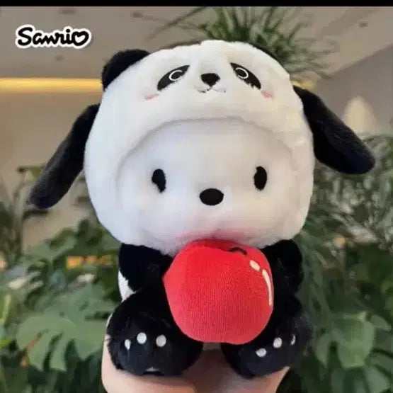 [BUNJANG] Sanrio Pochacco &amp; Fu Bao Apple Plush Doll / 산리오 포차코 푸바오 사과 대나무 인형