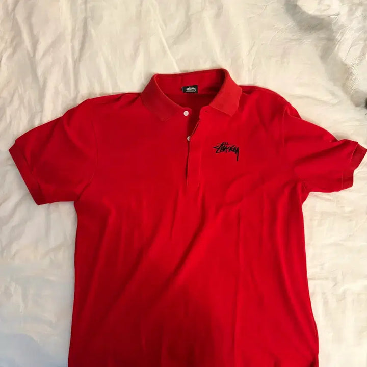 [BUNJANG] Stussy Red Polo Shirt / 스투시 STUSSY Red 빨간 반팔 폴로 카라티 피케이 셔츠