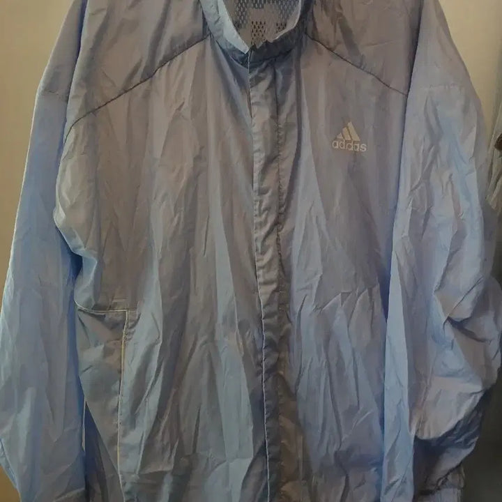 [BUNJANG] Adidas Windbreaker Jacket Light Blue Size 110 / 아디다스 바람막이 자켓 하늘색 110