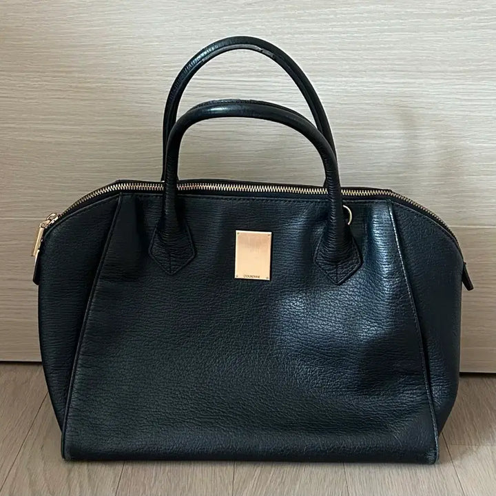 [BUNJANG] Couronne Black Leather Crossbody Bag / 쿠론 검정 가죽 크로스백