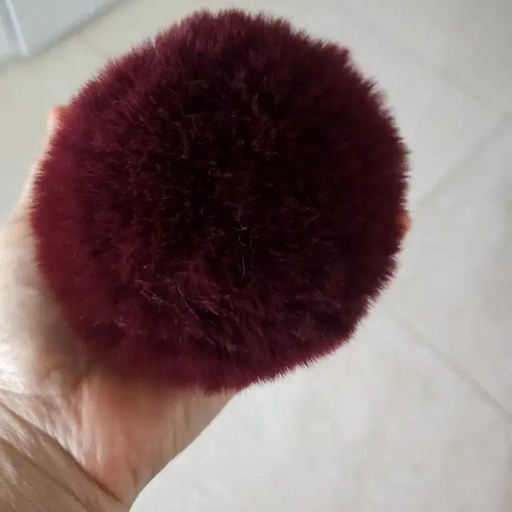 [BUNJANG] Big Burgundy Fur Pom Pom Keychain / 빅버건디 퍼 폼폼이 (키링)