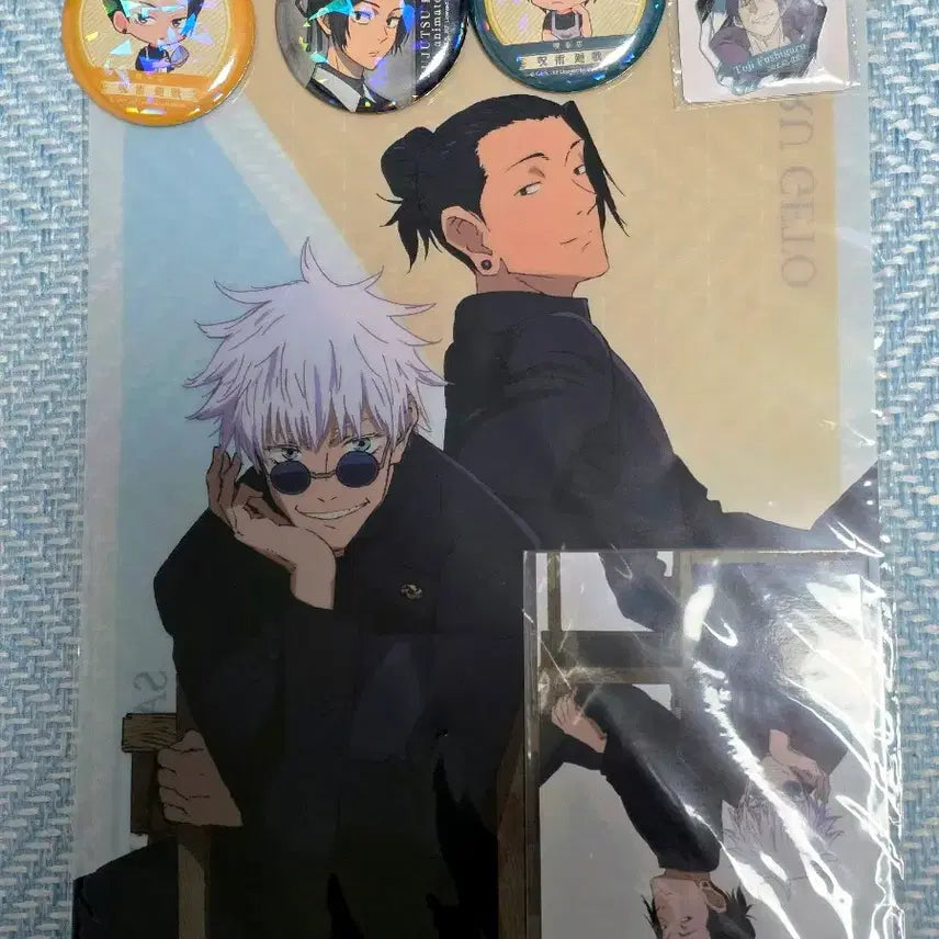 [BUNJANG] Jujutsu Kaisen Clear File, Postcard, and Animate Collaboration Badge Bundle Set / 주술회전 굿즈