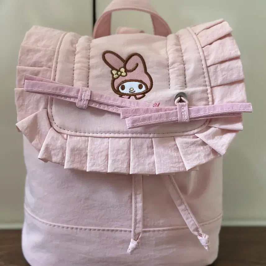 [BUNJANG] My Melody Pink Shirring Backpack / <당일발송> 마이멜로디 핑크색 셔링 백팩