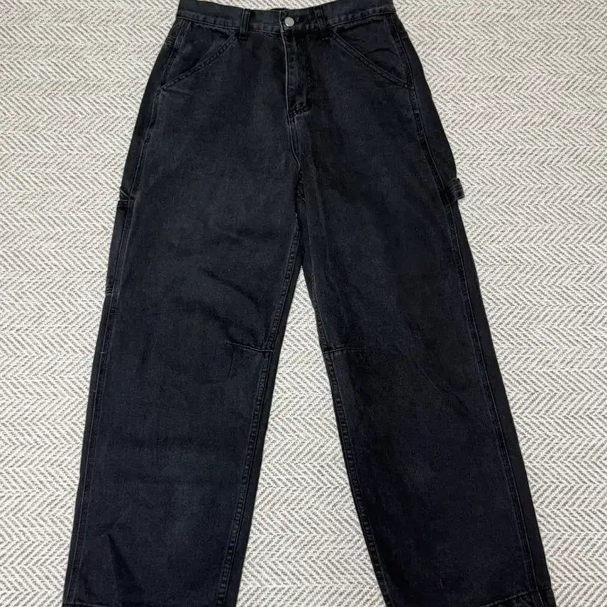 [BUNJANG] WITH Wide Carpenter Denim Pants Black S / WITH 와이드 카펜터 데님 팬츠 블랙 S