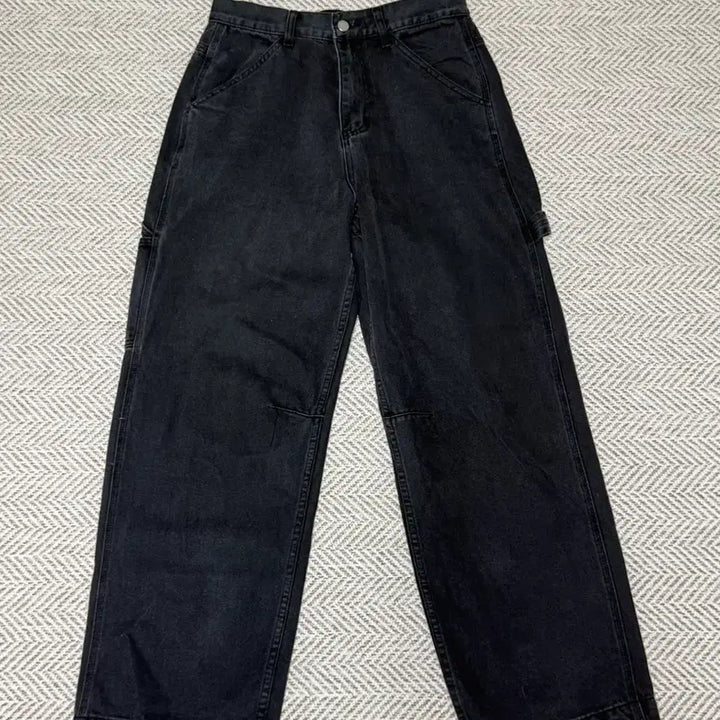 [BUNJANG] WITH Wide Carpenter Denim Pants Black S / WITH 와이드 카펜터 데님 팬츠 블랙 S