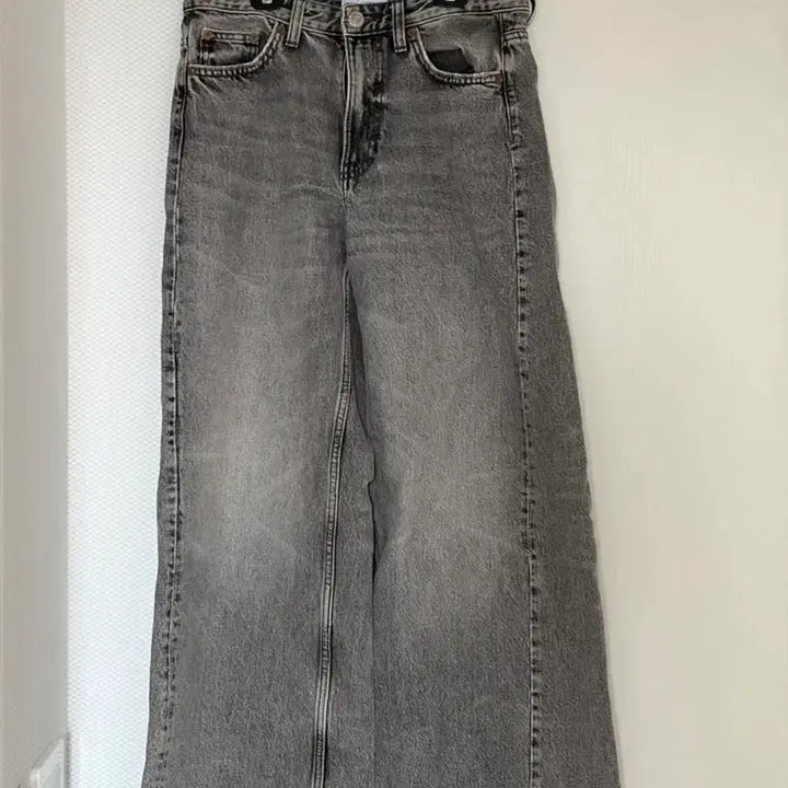 [BUNJANG] ZARA Black Wash Wide Leg Denim Pants / ZARA 흑청 와이드 데님 팬츠 EUR 36