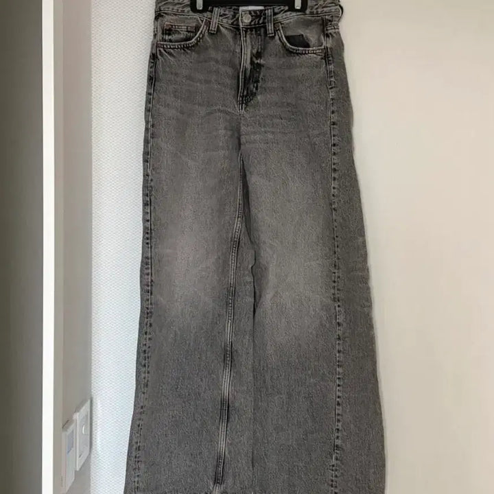 [BUNJANG] ZARA Black Wash Wide Leg Denim Pants / ZARA 흑청 와이드 데님 팬츠 EUR 36
