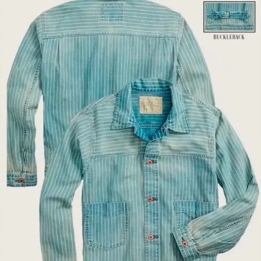 [BUNJANG] RRL Indigo Stripe Twill Jacket / (구매)더블알엘 rrl 인디고 스트라이프 트윌 자켓 L