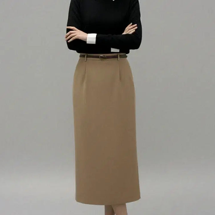 [BUNJANG] AISLE Dual Cotton Line Skirt / 에이슬 듀얼코튼 라인스커트