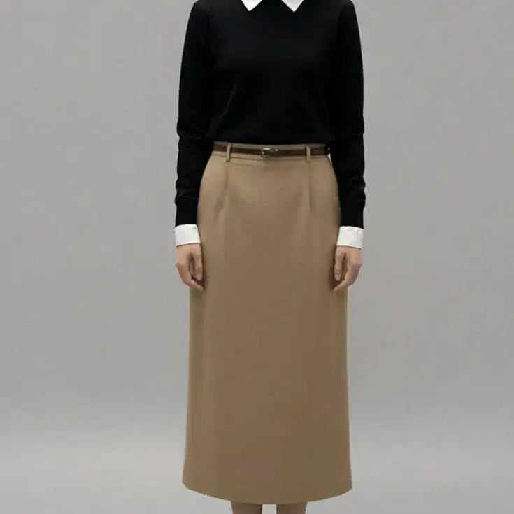 [BUNJANG] AISLE Dual Cotton Line Skirt / 에이슬 듀얼코튼 라인스커트