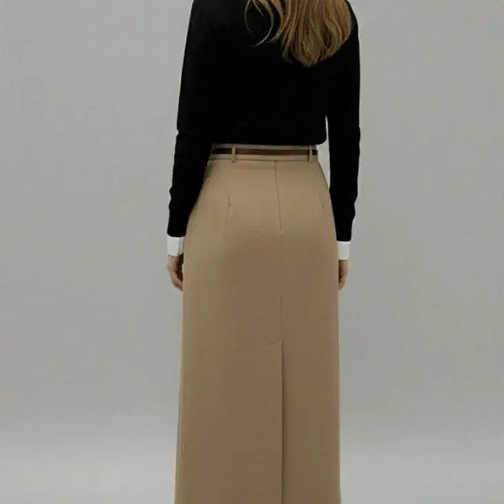[BUNJANG] AISLE Dual Cotton Line Skirt / 에이슬 듀얼코튼 라인스커트