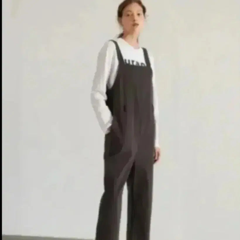 [BUNJANG] URAGO Linen 60% Cotton 40% Jumpsuit Charcoal / F/새제품/URAGO 유라고 린넨60+코튼40/점프수트