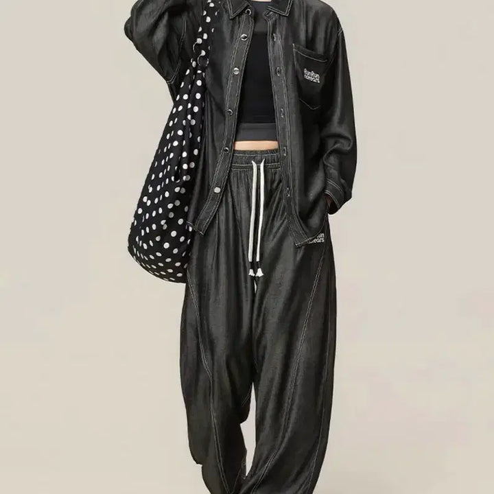 [BUNJANG] Cooling Denim Shirt &amp; Pants Set (Unisex) / 냉감 데님 셔츠&amp;팬츠 세트 새상품