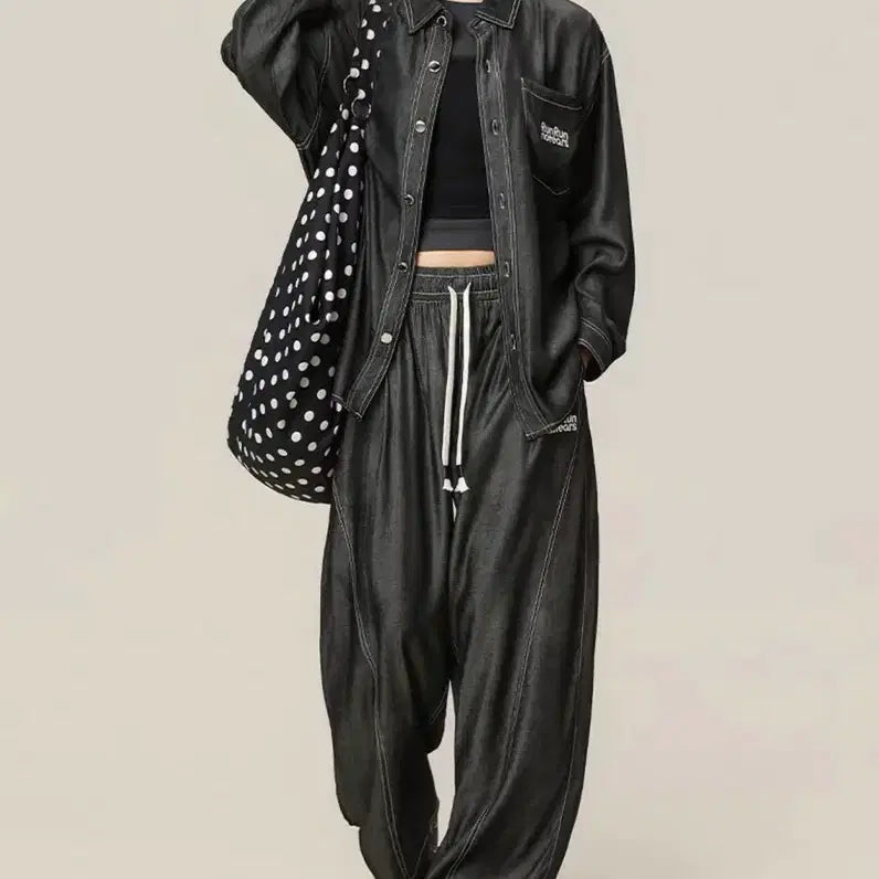 [BUNJANG] Cooling Denim Shirt &amp; Pants Set (Unisex) / 냉감 데님 셔츠&amp;팬츠 세트 새상품