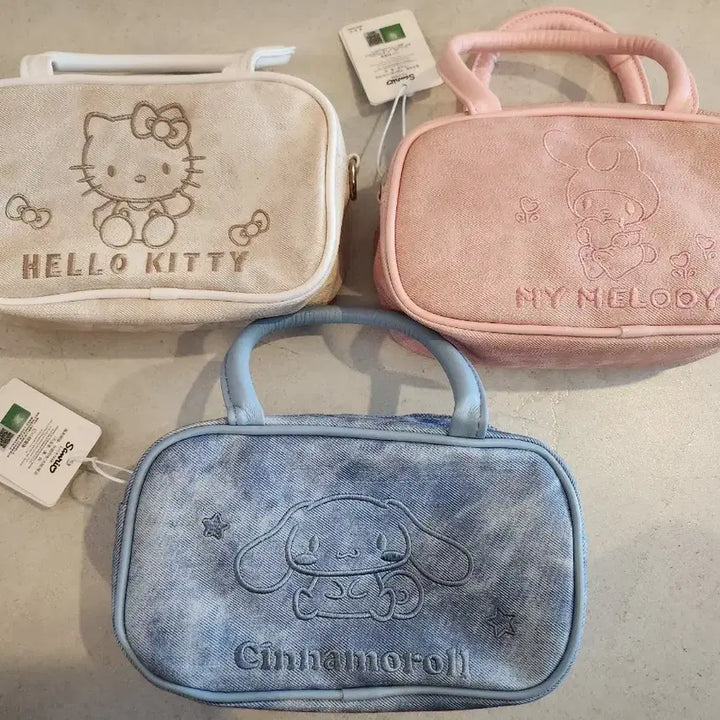 [BUNJANG] Sanrio Denim Pouch Bag Hello Kitty My Melody Cinnamoroll / 산리오 데님 빈티지 파우치 가방 헬로키티 키티 마이멜로디 시나모롤