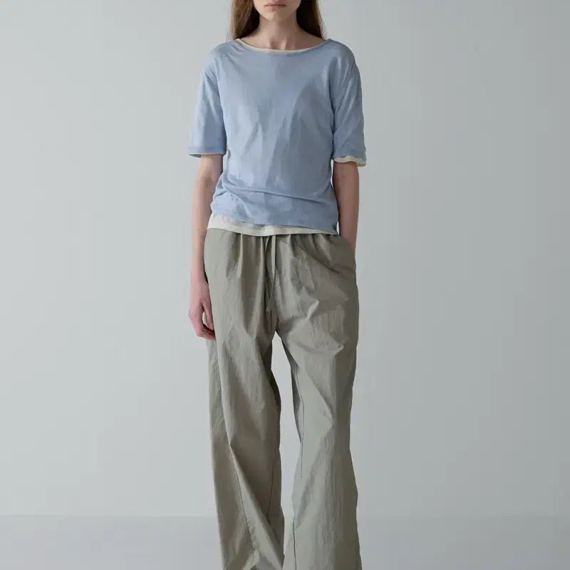 [BUNJANG] Facade Pattern Tapered Banding Pants Sage M / 파사드패턴 테이퍼드 밴딩팬츠 세이지M