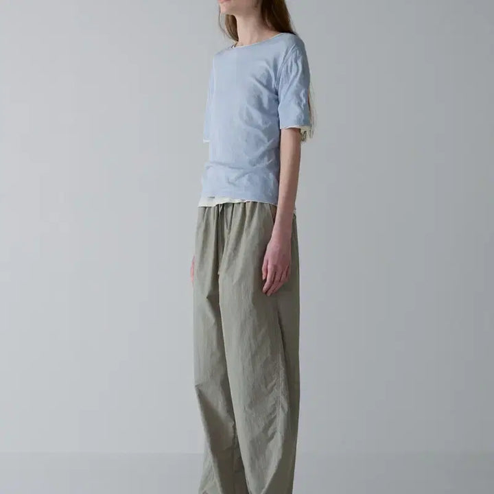 [BUNJANG] Facade Pattern Tapered Banding Pants Sage M / 파사드패턴 테이퍼드 밴딩팬츠 세이지M