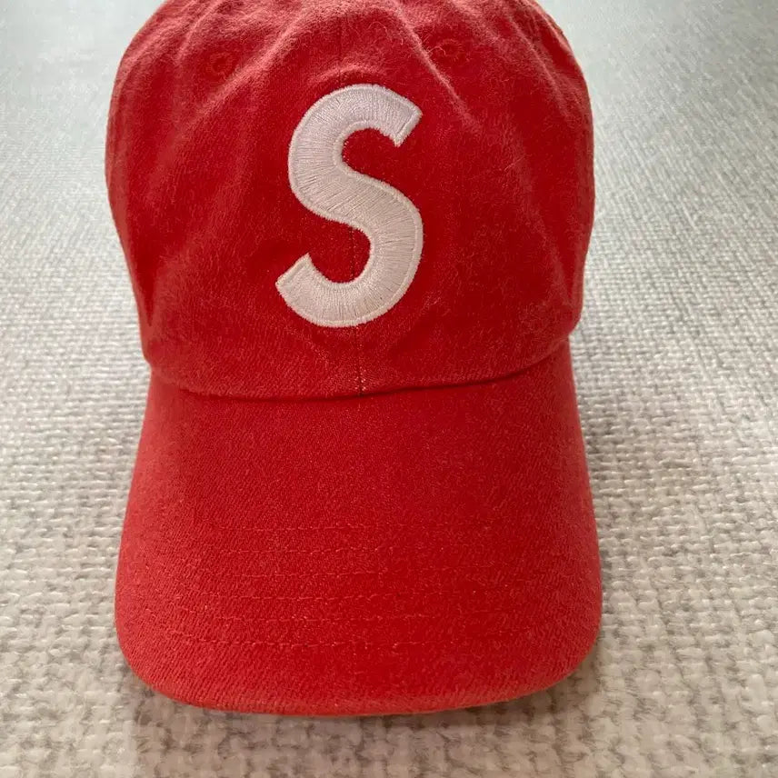 [BUNJANG] Supreme 22ss Kevlar Denim 6-Panel Ball Cap Red/Orange / 슈프림 22ss 케블라 데님 S로고 6패널 볼캡 레드 오렌지
